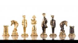 Подарочные шахматы "Деревенские" бронзовые, доска каменная 40х40 см