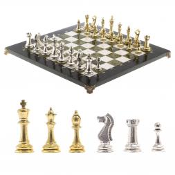 Шахматы турнирные "Стаунтон" доска 40х40 см мрамор змеевик