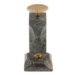 Подсвечник фигурный из темно-зеленого змеевика