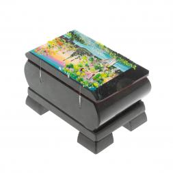 Шкатулка с расписной крышкой " Весна" 10х8х7 см