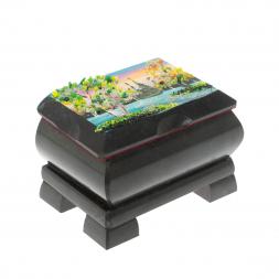 Шкатулка с расписной крышкой " Весна" 10х8х7 см