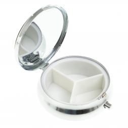 Таблетница на 3 отсека камень мусковит цвет серебро