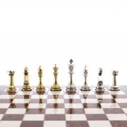 Шахматы турнирные "Стаунтон" доска 40х40 см мрамор лемезит