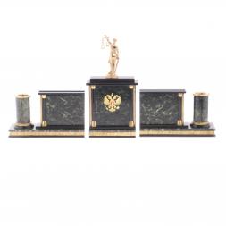 Настольный набор "Фемида" из змеевика