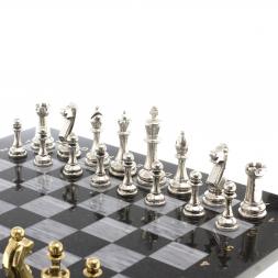 Шахматы турнирные "Стаунтон" доска 40х40 см серый мрамор