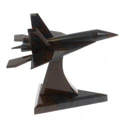 Сувенир "Самолет СУ - 57" из коричнево-серого обсидиана