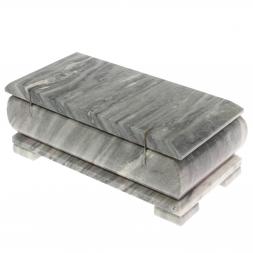 Шкатулка для денег "Купюра" с зеркалом из серого мрамора 18,5х9,5х8 см