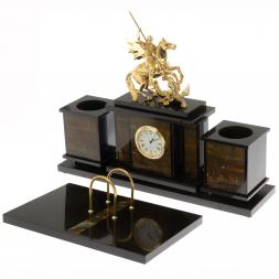 Настольный набор " Георгий Победоносец" из яшмы