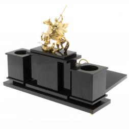 Настольный набор " Георгий Победоносец" из яшмы