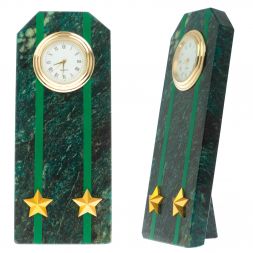 Часы-погон "Подполковник прокуратуры РФ" камень змеевик