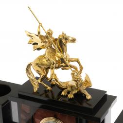 Настольный набор "Георгий Победоносец" из яшмы