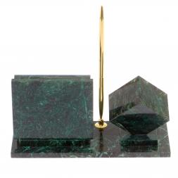 Настольный набор из змеевика с иллюстрацией под лазурит