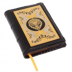 Ежедневник "Лев" А6 обложка из черной кожи кожи Златоуст