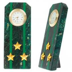 Часы-погон "Полковник прокуратуры РФ" камень змеевик