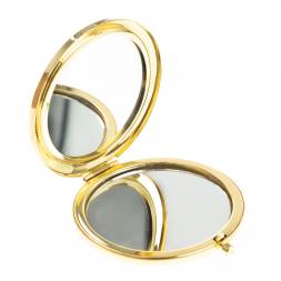 Зеркало круглое из камня малахит цвет золото