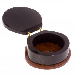 Шкатулка из камня обсидиан "Ракушка" 12х10х5,5 см