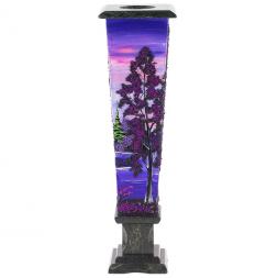 Ваза из камня "Рассвет" с рисунком из каменной крошки 11х11х39 см