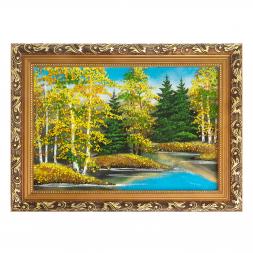 Картина "Осенний пейзаж" багет 41х31 см, каменная крошка