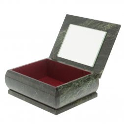 Шкатулка с рисунком "Лето" из змеевика 16х12х7,5 см