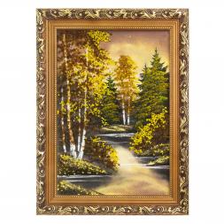 Картина "Осенняя ночь" багет 41х31 см, каменная крошка