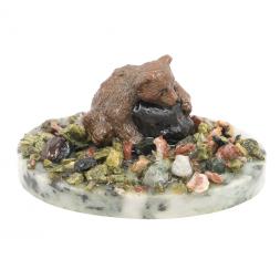 Сувенир "Медвежонок с камнем" змеевик