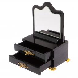 Ларец "Трюмо" на 2 ящика с зеркалом нефрит долерит