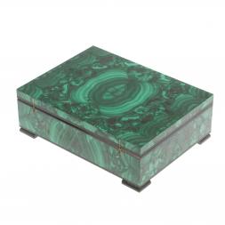 Шкатулка из малахита "Волнение" 20х15х6 см