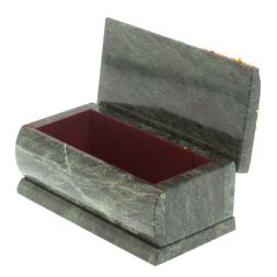 Шкатулка с росписью "Осень" камень змеевик 15х7,5х6 см