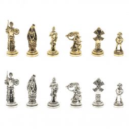 Шахматы "Дон Кихот" доска 28х28 см из змеевика