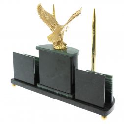 Письменный прибор "Орел" из офиокальцита