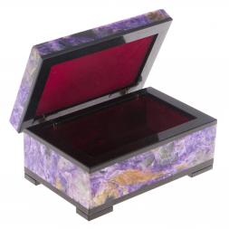 Каменная шкатулка из чароита 9х6х4 см