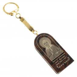 Брелок-оберег арка с молитвой "Св. Матрона Московская" камень обсидиан