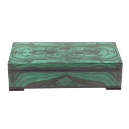 Шкатулка Купюрница из малахита 18х9х5 см