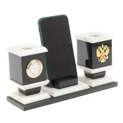 Офисный набор с подставкой для телефона из мрамора