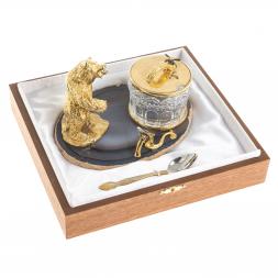 Медовница "Медведь" камень агат Златоуст