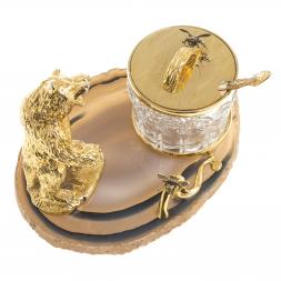 Медовница "Медведь" камень агат Златоуст