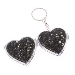 Складное зеркало брелок из мусковита Сердце