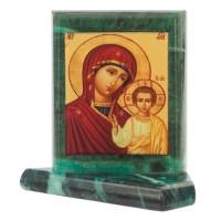 Икона настольная Казанская малая змеевик 7,5х6,5х8 см