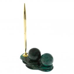 Композиция "Два шара" из шабровского змеевика с ручкой