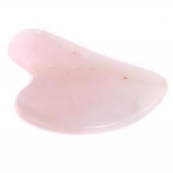 Подарочный набор роликовый массажер и скребок гуаша из розового оникса