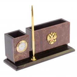 Письменный мини-набор "Герб России" камень лемезит