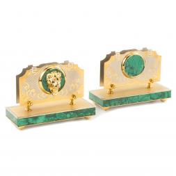 Настольный набор "Лев" малахит