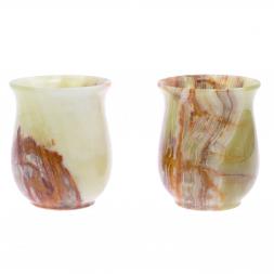 Набор стаканов из оникса 210 мл 7,5х7,5х9 см 2 шт в коробке (3х4)