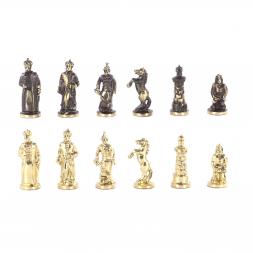 Шахматы подарочные "Турецкие" из камня лемезит и змеевик 32х32 см