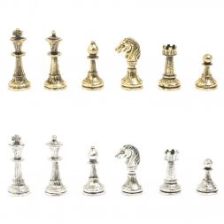 Шахматы турнирные "Стаунтон" из мрамора и змеевика 28х28 см