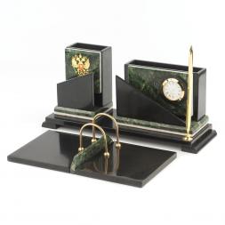 Настольный набор "Кремлевский" камень змеевик мрамор