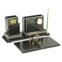 Настольный набор "Кремлевский" камень змеевик мрамор