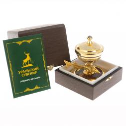 Икорница "Стерлядка" из яшмы Златоуст