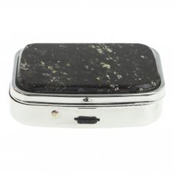 Таблетница на 2 отделения камень мусковит цвет серебро