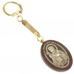 Брелок-оберег с молитвой "Святой царь Константин" камень обсидиан